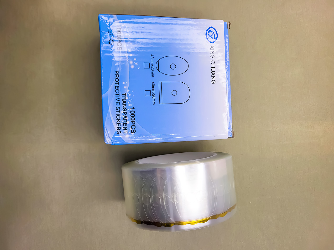 autocollants transparents (boite de 1000)